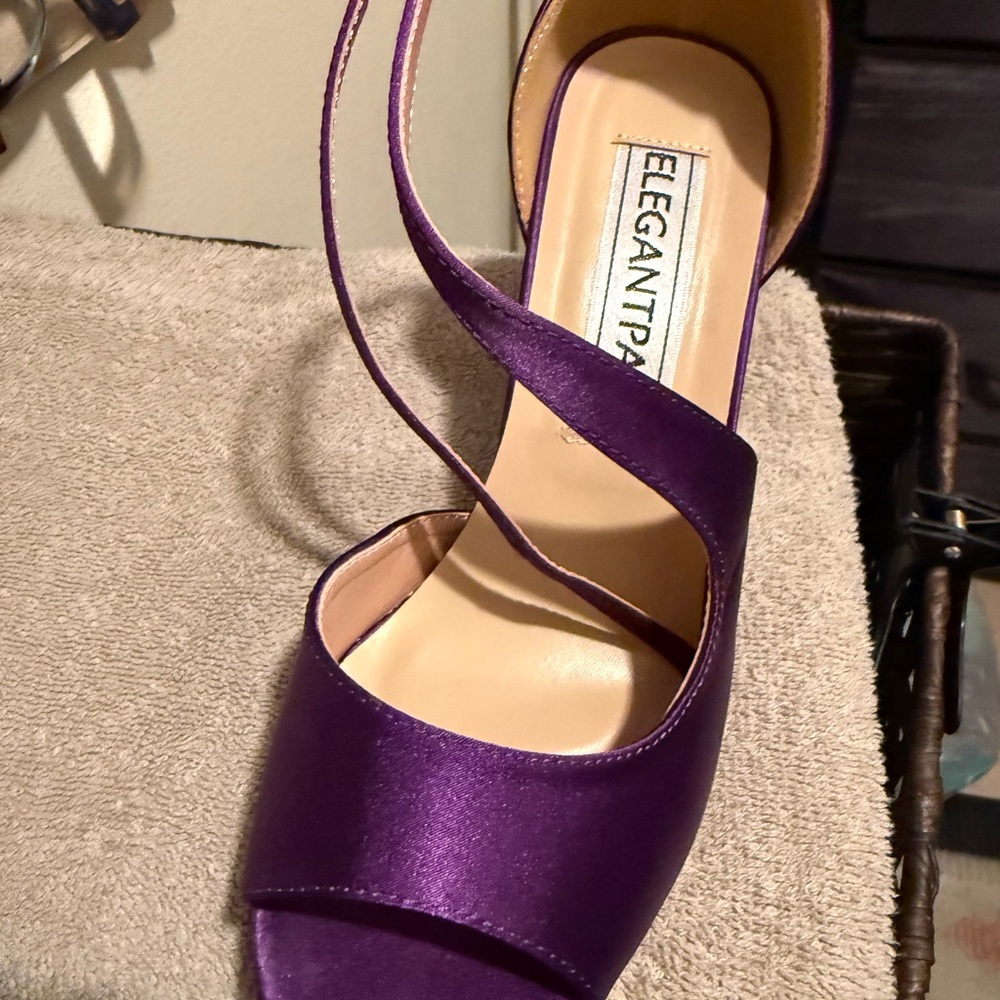 Elegant Moments Purple Strappy Heels